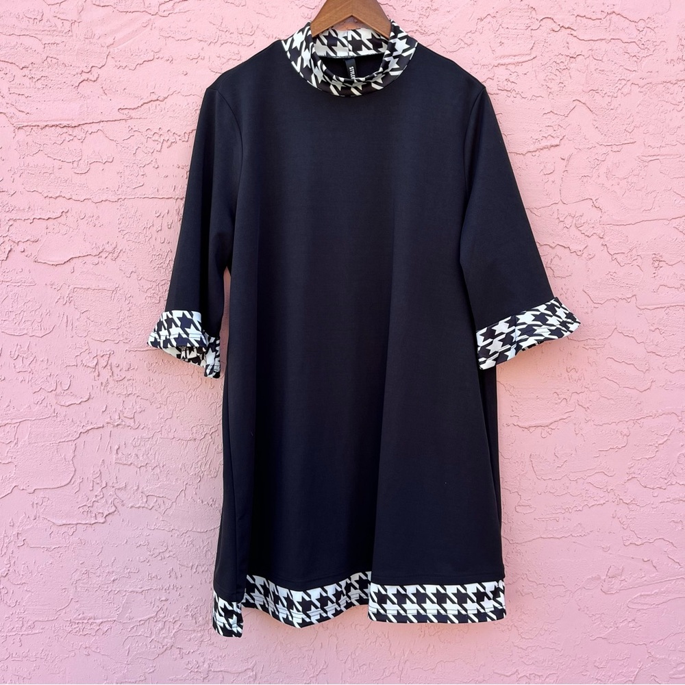 Stylewe Dress Black White Geometric Size 2XL